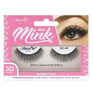 Amorus Cosmetics Handmade 3D Effect Silk Faux Mink False Eyelashes Lashes #46